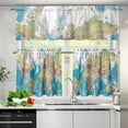 thumbnail image 3 of World Map Kitchen Curtain Valance and Tiers Set Stain Resistant Kitchen Window Curtains for Bedroom Stain Resistant Kitchen Window Curtains Over Sink Set of 3, 3 of 5