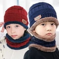 thumbnail image 4 of Girls Hat Neck Warmer 2Pcs/Set Cold Resistant Knitted Simple Windproof Winter Girls Boys Beanie Cap Scarf Kit, 4 of 4