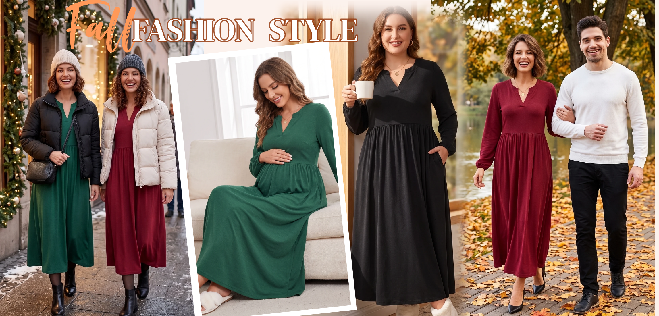 UVN Women's Long Sleeve V-Neck Flowy Swing Dress photo 6