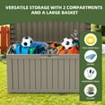 thumbnail image 3 of Uforic 72 Gallon Outdoor Resin Deck Box,Waterproof & Lockable Storage Box for Garden Patio, Light Brown, 3 of 8