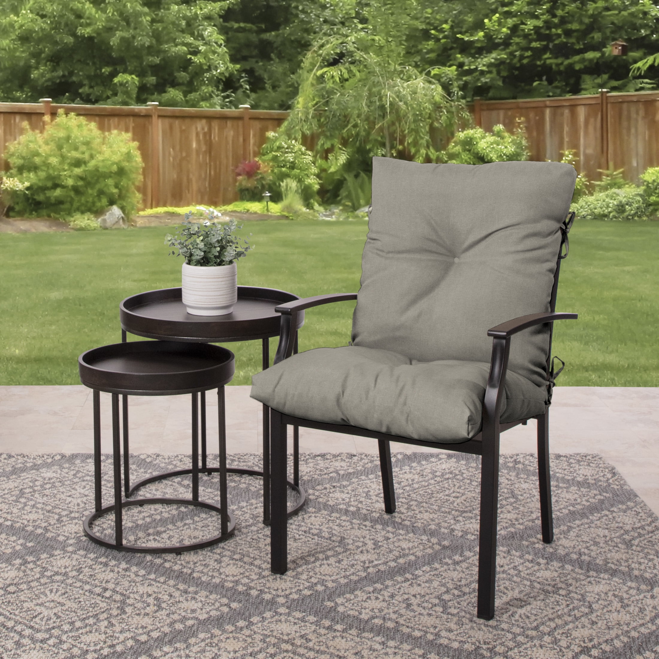 Mainstays 44 x 21 Solid Tan Rectangle Outdoor Chair Cushion 1 Piece Walmart