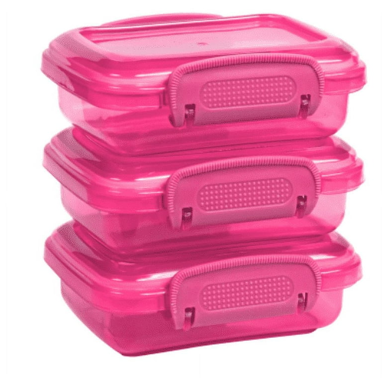 Snapware Plastic Food Storage - 2 pack - Clear/Pink, 1.3 c - Kroger