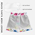 thumbnail image 3 of FORMRS Boys Swim Trunks Quick Dry Mesh Liner Boardshorts Sizes XS-XL, Yellow Retro Shapes, 3 of 7