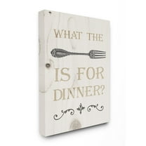 The Stupell Home Decor Collection What The Fork Funny Typography Wood Look Stretched Canvas Wall Art, 30 x 1.5 x 40
