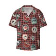 thumbnail image 4 of Salouo Mountain Adventure Badges Pattern Cuban Collar Shirts for Men Button-Down Shirt Men's Short Sleeve Shirts Hawaiian Shirts Casual Shirts -Large, 4 of 6