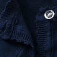 thumbnail image 5 of HAOTAGS Girls Knitted Cardigan with Graphic Print Casual Fall/Winter One-Button Open Front Jacket Navy Size 2-3 Years, 5 of 7