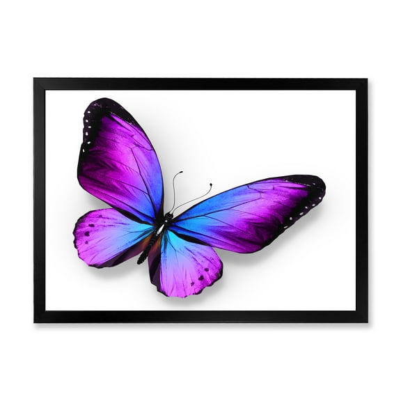 Designart 'Blue and Violet Butterfly' Modern Framed Art Print