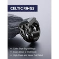 thumbnail image 6 of Bandmax Chunky Gemstone Rings for Men Women Stainless Steel Hollowed-out Celtic Knot Band Black Onyx Cubic Zirconia Ring for Wedding Engagement Anniversary, 6 of 8