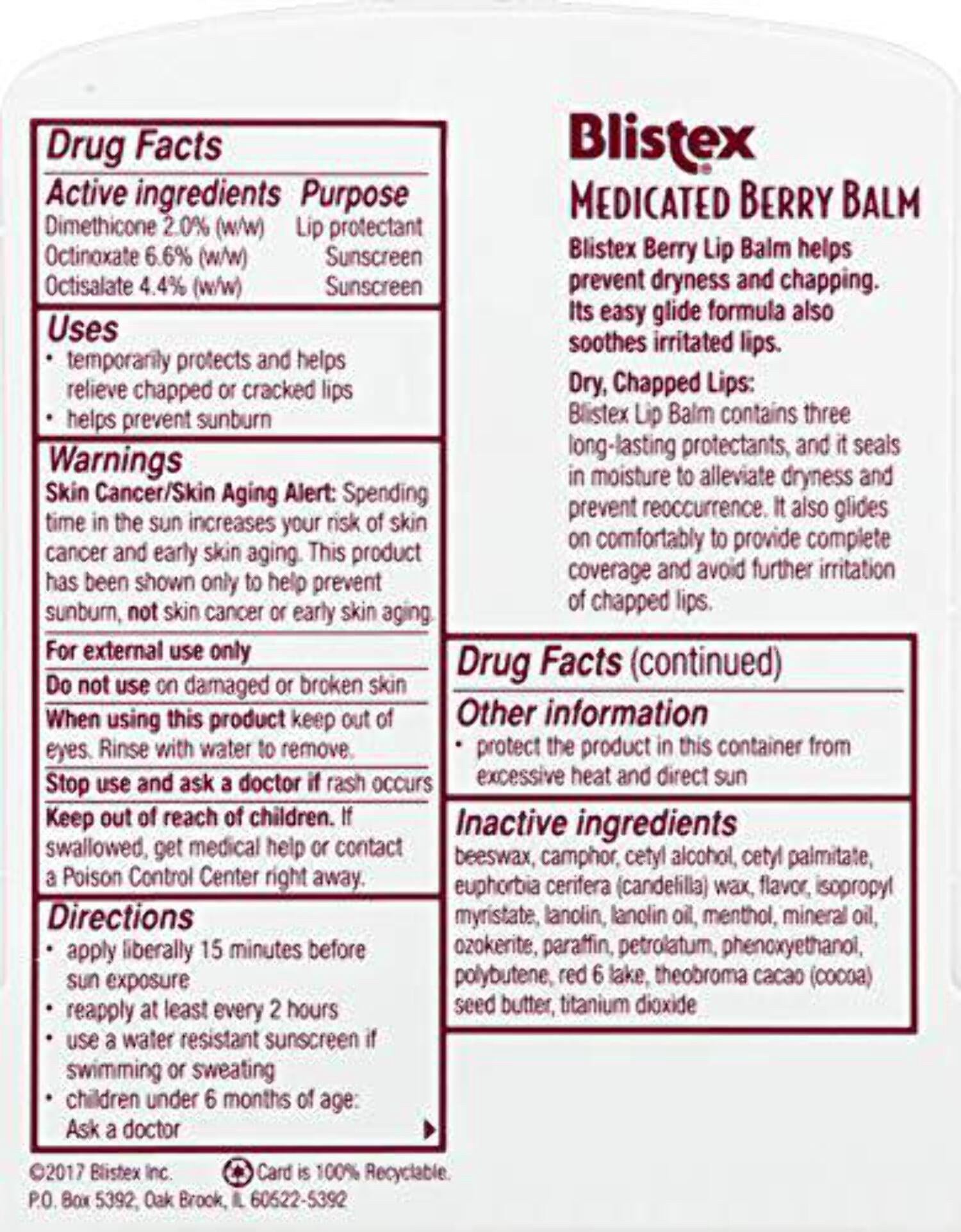 Blistex Medicated Lip Balm, Berry, .15-Ounce Tubes (Pack of 24) (83134)