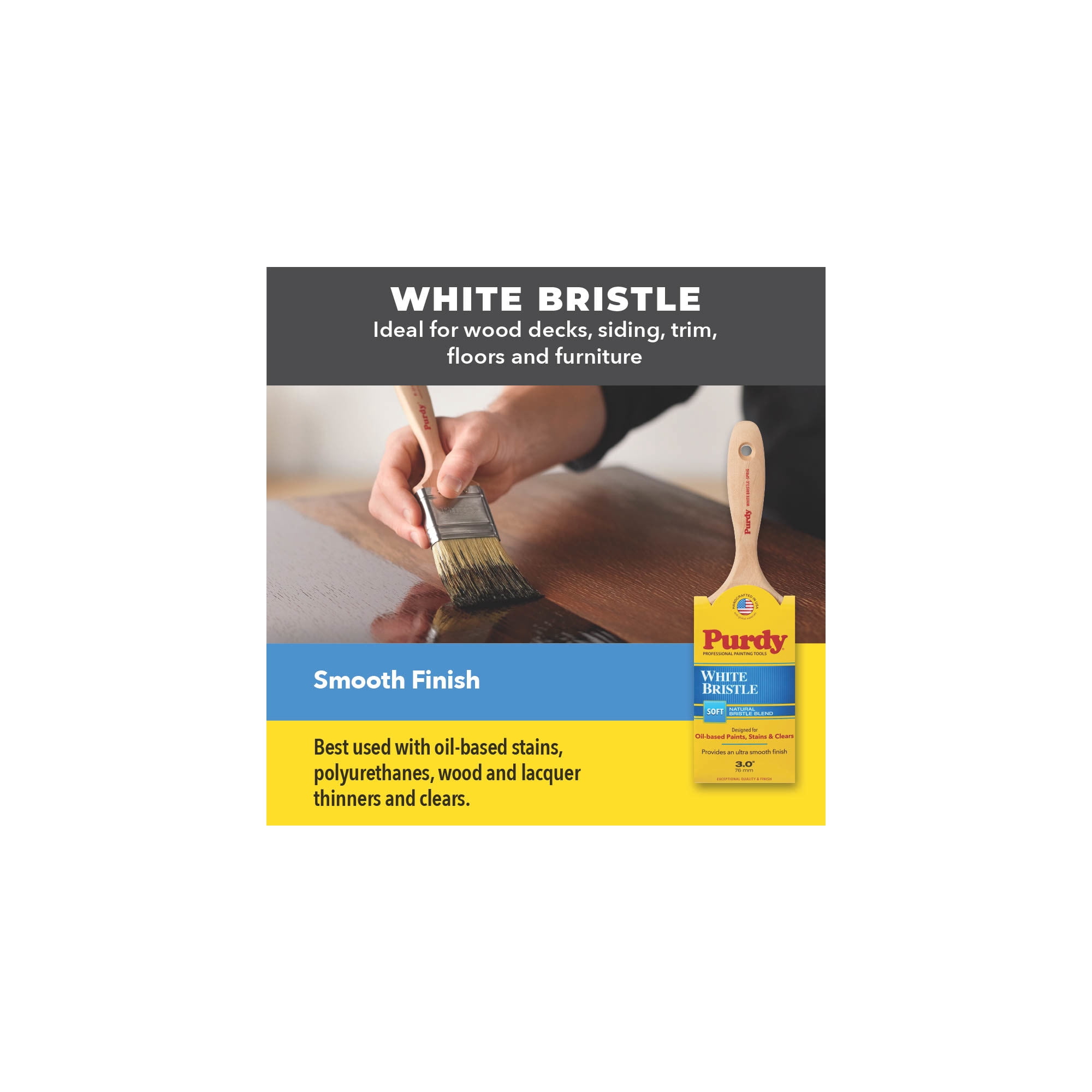 Purdy White Bristle Sprig, 3 in.