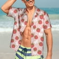 thumbnail image 4 of Uemuo Floral Strawberr Printed Regular Fit Short Sleeve Casual Hawaiian Shirt for Men,Aloha shirt,Tropical shirt,Floral print shirt,Vacation Beach shirt-3X-Large, 4 of 9