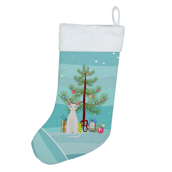 Devon Rex #2 Cat Merry Christmas Christmas Stocking 13.5 in x 18 in