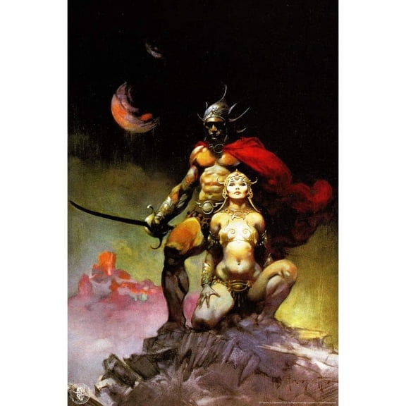 Diamond Painting Kits for Adults Swords of Mars By Gothic Frank Frazetta Artwork Full Drill DIY Diamond Art for Adults Beginners Picture Art Crystal Painting for Home Wall Decor