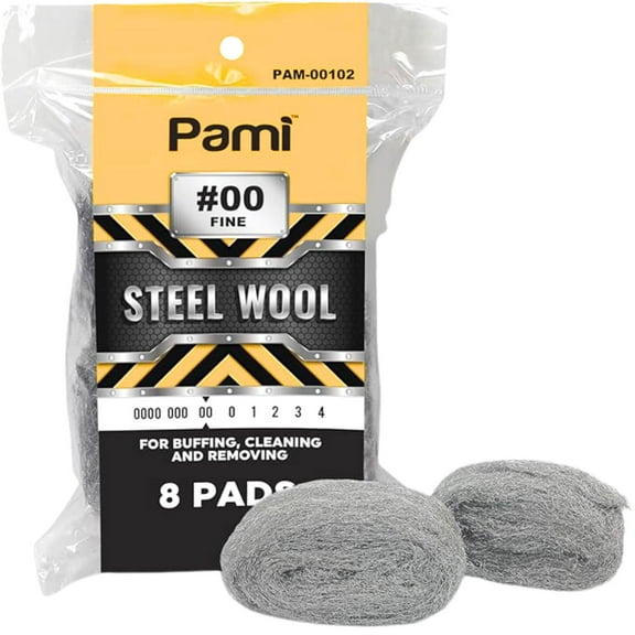 PAMI Grade #00 Fine Steel Wool Pads:8 Pads