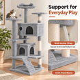 thumbnail image 4 of 54" Multi-Level Cat Tree Tower with Sisal Scratching Posts, 2 Cozy Condos, Perches, Climbing Ladder, and Hanging Toys, Stable Indoor Kitten Activity Center, 4 of 7