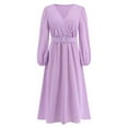 thumbnail image 6 of IROINNID Maxi Dress for Women Strapless V-Neck Wrap Dress Sexy Vintage V Neck Long Sleeve Solid Dresses Savings,Purple, 6 of 9