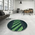 thumbnail image 4 of Ahgly Company Machine Washable Indoor Round Transitional Dark SlateGray or Dark SlateGrey Green Area Rugs, 4' Round, 4 of 7