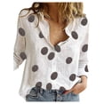 thumbnail image 2 of ICHUANYI 2023 Women's Button Down Shirts Floral Floral Print Long Sleeve Blouses V Neck Casual Tops, 2 of 8