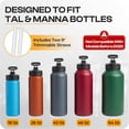 thumbnail image 2 of Jmoe USA Replacement Straw Lid for Tal Ranger Pro and Manna Water Bottles | Fits 18, 26, 40, 64 oz Sizes | Shatter Resistant Material | Made of Food-Grade Plastic & Silicone | Easy Twist Grip, 2 of 7