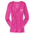 thumbnail image 1 of Camiseta térmica con Cuello en V Aeropostale para mujer color rosa grande, 1 of 2