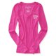 thumbnail image 1 of Aeropostale - Camiseta térmica con cuello en V para mujer, color rosa, extragrande Aeropostale Camiseta adornada, 1 of 2
