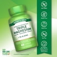 thumbnail image 3 of Triple Magnesium Complex Supplement | 60 Capsules | Glycinate, Citrate & Malate | with D3 & Zinc | by Nature's Truth, 3 of 7