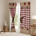 thumbnail image 3 of Manfei 3D Texas Stars Black Out Curtains,Vintage Geometric Checkered Curtains Pack of 2 (42x63 Each),Country Farmhouse Lodge Bedroom Curtains For Boys Kids,Super Cozy Room Decor, 3 of 6