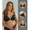 thumbnail image 4 of DreamFit Underwear for Women Plus Size Full Coverage Microfiber Underwire Everyday Plunge Bra with Adjustable Wide Straps, 4 of 6
