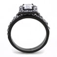 thumbnail image 3 of Luxe Jewelry Designs 2-Piece IP Black Women's Stainless Steel Wedding Ring Set with Cubic Zirconia -, 3 of 4
