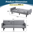 thumbnail image 4 of Sofa Bed Convertible Sectional Sleeper Couch, Loveseat Bed with Tapered Legs for Living Room, Study, Dorm and Office, 4 of 8