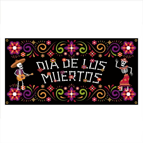 Day of The Dead Mexican Festivals Flag Photography Backdrop for Banner Backgroun