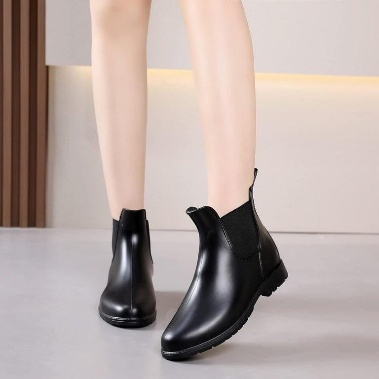 Ankle Rain Boots for Women Comfort Waterproof Chelsea Rain Boots Adjustable Rubber Short Rainboots Shoes Adult Cute Lightweight Garden Boots for Outdoor Walmart