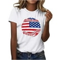 thumbnail image 4 of Cavosen 4th of July Clothes Women Petite Red White and Blue Short Sleeve Crewneck T Shirts USA Star Striped Graphic Shirts Lady L Patriotic Casual Shirts Independence Day Tunic Tees Patriotic Clothes, 4 of 6