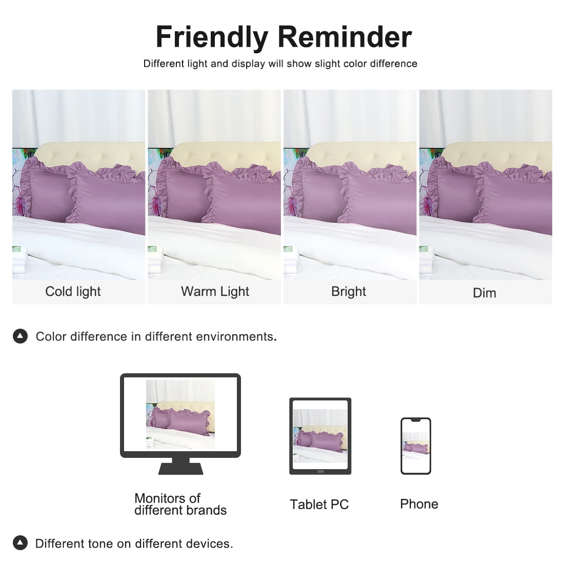 Unique Bargains 2-Piece Satin Ruffled Edge Pillowcases, Standard, Mauve