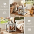 thumbnail image 6 of Buildhom Farmhouse End Table Set of 2, Large 2-Tier Side Table with Storage Shelf, Rustic Brown Square Tea Table for Living Room, Grey, 6 of 8