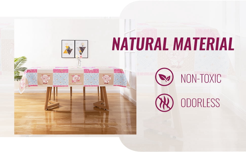 Ray Star Vinyl Tablecloths 52x70 Spring Tablecloth Plastic Picnic Outdoor and Camping Waterproof Oilcloth Table Cover for Rectangle Tables