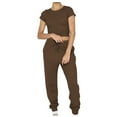 thumbnail image 1 of Yuyuzo Ensemble de Survêtement 2 Pcs pour Femmes T-Shirt Court à Manches Courtes Col Rond Pantalon de Jogging Décontracté, 1 of 7