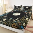 thumbnail image 3 of Homewish Cute Country Floral Full Size Sheets,Rustic Plant Bed Sheets,Black Green Blue Sheet Sets For Adults,Ultra Soft Home Decor,4pcs, 3 of 7