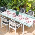 thumbnail image 2 of Green Plaid Farmhouse Table Cloths for 8 Foot Rectangle Tables, Watercolor Cute Country Pigs Checkered Patio Waterproof Elastic Fitted Tablecloths, Washable Rectangular Table Cover for Camping, 2 of 8
