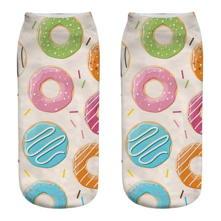 

Socks For Women 3Pc Digital Printing Donut Fashion Casual Personalized Sock