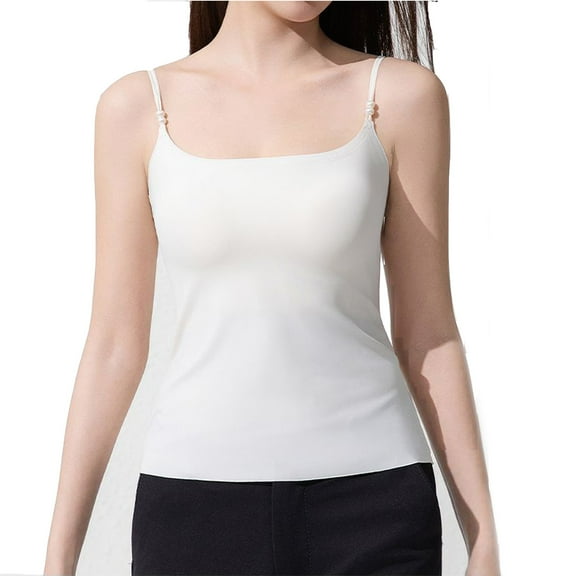 HAiming Women's Cami Tank Top Square Neck Spaghetti Straps Sleeveless Basic Tops Silid Color Shirt