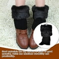 thumbnail image 4 of Jumpingount 1 par de calentadores de piel para piernas, fundas cálidas, accesorio de ropa elegante, mangas para piernas, puños para botas, funda Medias Negro, 4 of 6
