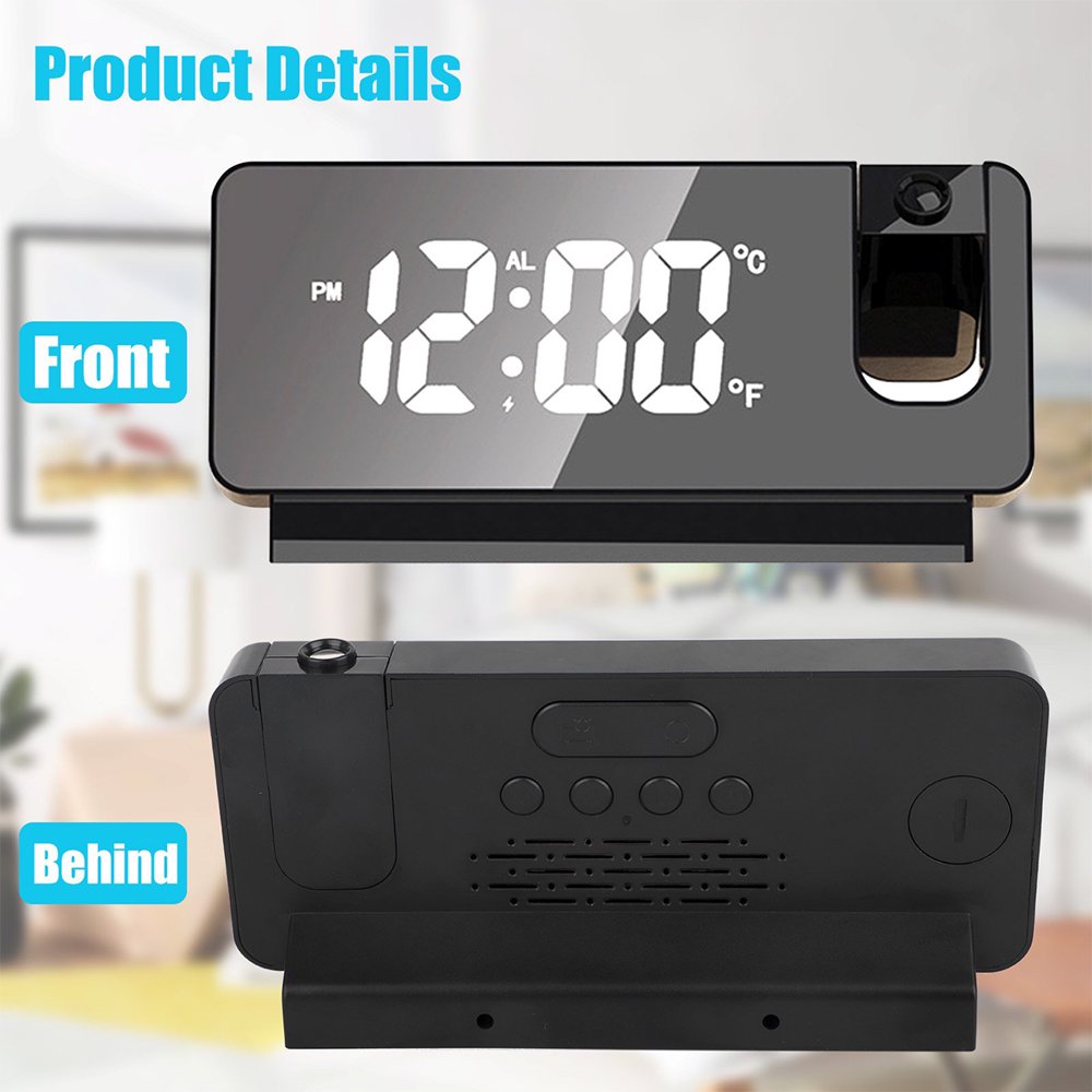 Adjustable Brightness Volume Clock ORIA Projection Alarm Clock – Digital Clock With 180° Projector, Large LED Display, Adjustable Brightness Horloge Numérique Adjustable Brightness Volume Clock ORIA Projection Alarm Clock – Digital Clock With 180° Projector, Large LED Display, Adjustable Brightness Horloge Numérique
