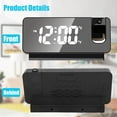thumbnail image 4 of USB LED Digital Clock Projection Alarm Clock for Bedroom  Digital Alarm Clock Radio with USB Charger Ports  7.3 Large LED Screen  Dual Alarm Clock with Temperature & Humidity Display (Bla, 4 of 9