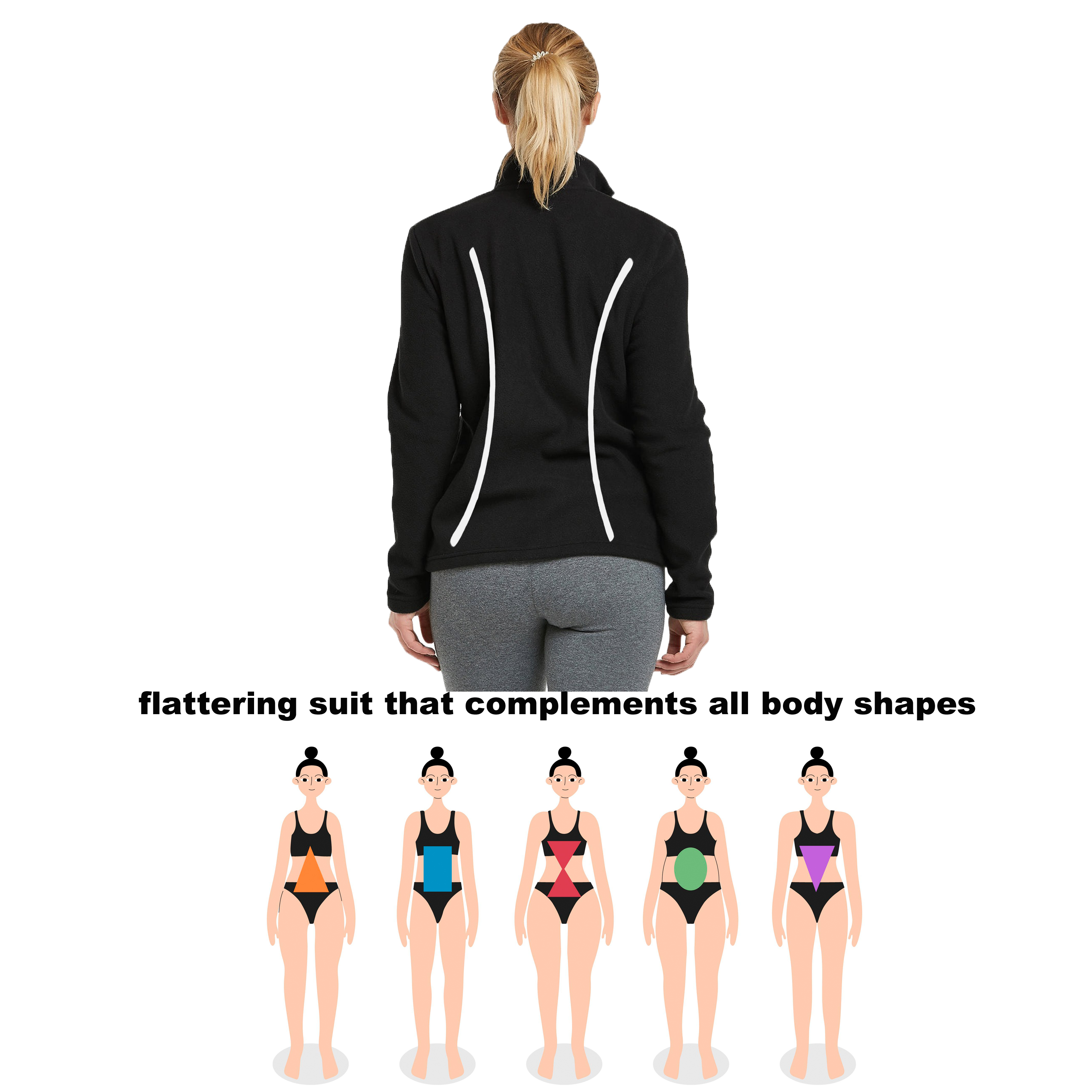 COUVER Women's Full-Zip Polar Fleece Jacket, Black photo 7