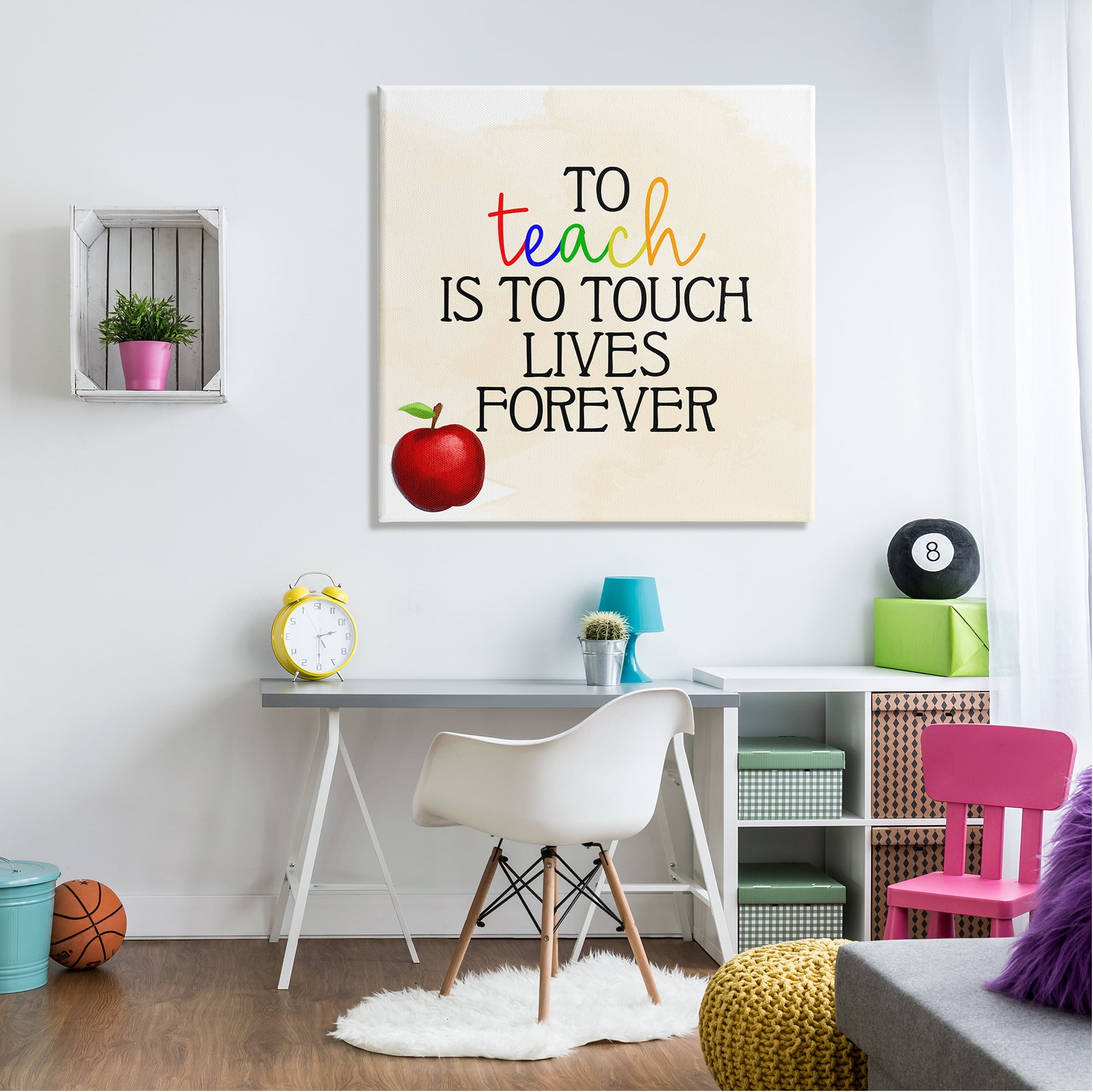 Stupell Teaching Is To Touch Lives Forever Phrase Food & Beverage Painting Gallery Wrapped Canvas Print Wall Art