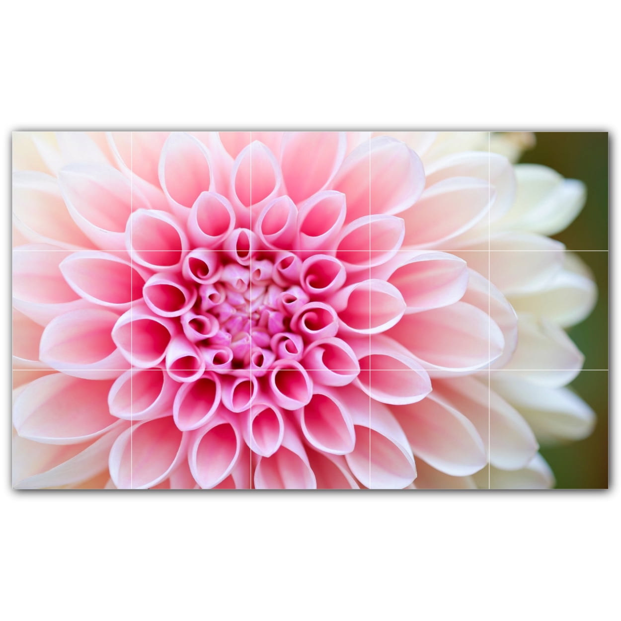 Picture-Tiles.com: Flowers Ceramic Tile Wall Mural WAL500613-53L. 40 W x 24 H using (15) 8 x 8 Ceramic Tiles-Satin Finish