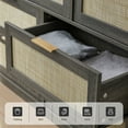 thumbnail image 2 of OAKHAM Commode 7 Tiroirs, Grand Commode en Rotin pour Chambre à Coucher Salon, Chêne Minuit, 2 of 6