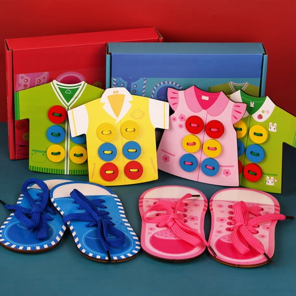 Juego de cordones de madera, juego de enhebrado para niños, juego de enhebrado de madera para niños, juego de enhebrado de madera, juguete de alta capacidad