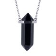 thumbnail image 1 of Collar Hombre LUCKMAN Vince Cadena Acero Inoxidable Dije Obsidiana Negra UNITALLA, 1 of 6